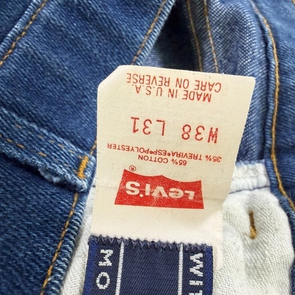Vintage Levi's 552 Jeans Blue Tag W38 Fits W36‎ 80s Made In USA Dark Indigo Wash - Picture 6 of 12